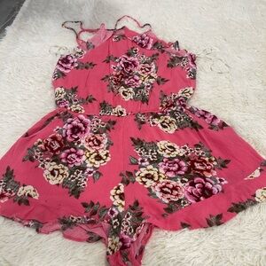 Exist Pink Floral Jumpsuit